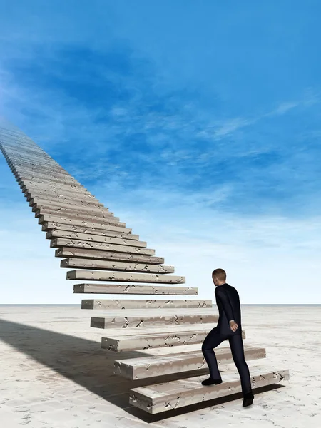 Running on wooden pier businessman — Stock Photo, Image