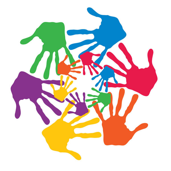 красочные раскрашенные человеческие руки
