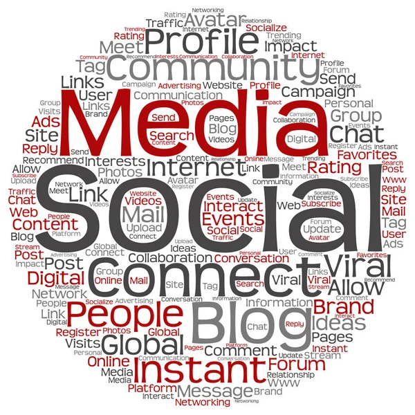 Social media marketing parola cloud — Foto Stock