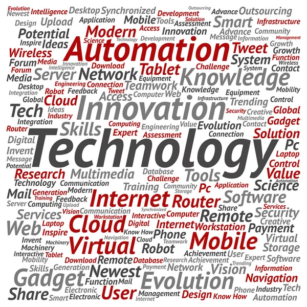 기술 추상적인 단어 구름 — 스톡 사진