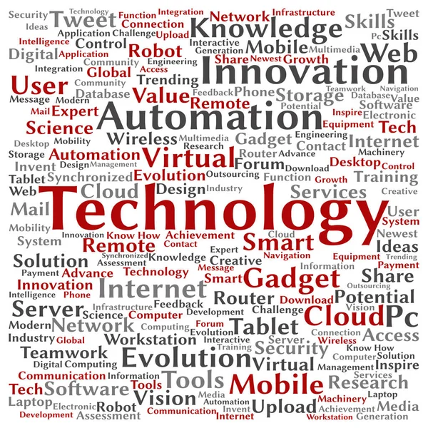 Tecnología palabra abstracta nube — Foto de Stock