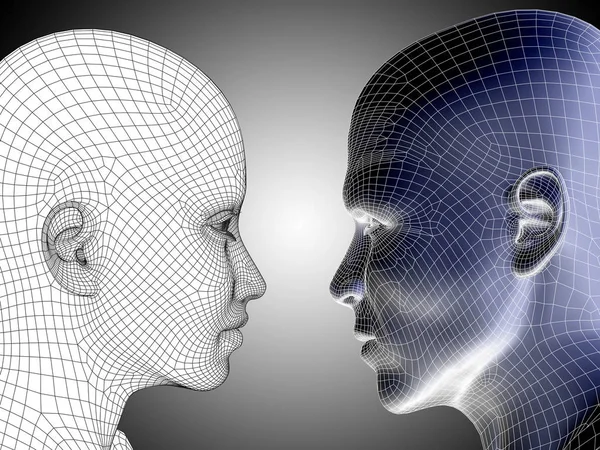 Wireframe human head — Stock Photo, Image