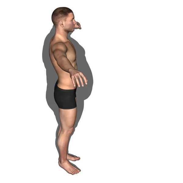 Túlsúlyos emberi test illusztrációja — Stock Fotó