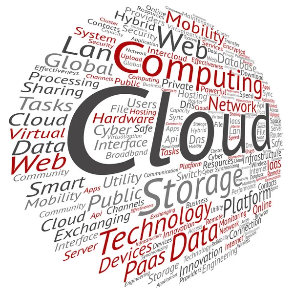 技術の抽象的な単語の雲 — ストック写真