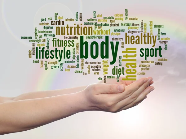 健康ダイエットやスポーツ単語の雲 — ストック写真