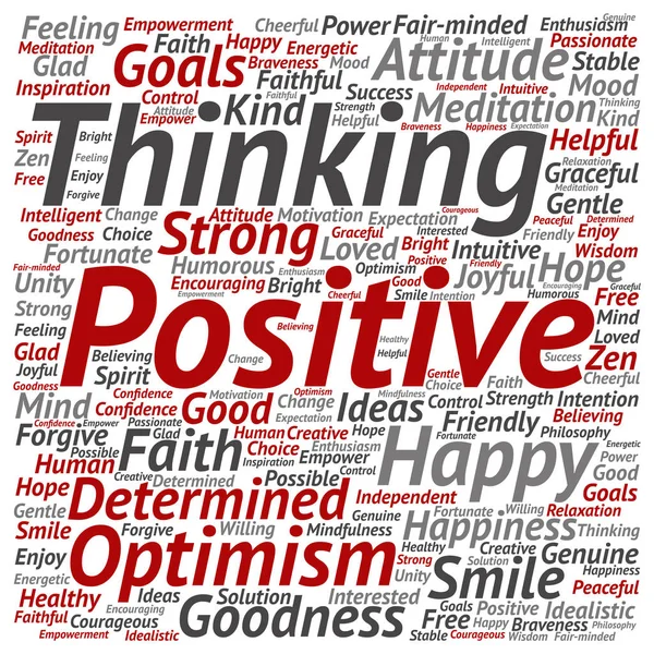 Nuvem de palavras de pensamento positivo — Fotografia de Stock