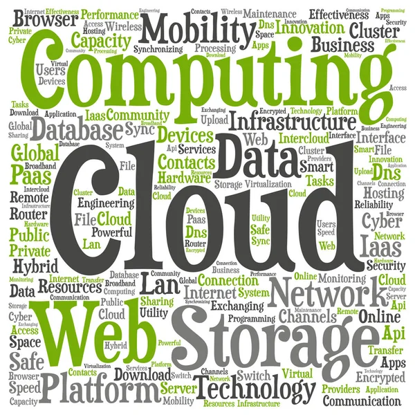 Teknik abstrakt word cloud — Stockfoto