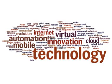 teknoloji soyut kelime bulutu 