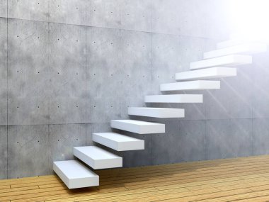stairsteps duvarının yakınında 3D çizimi