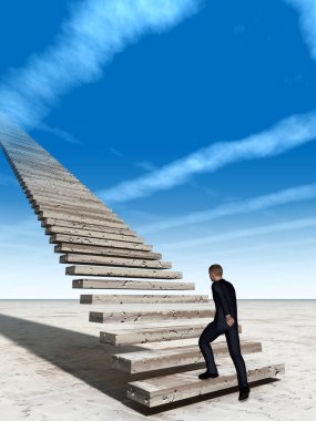 merdivenlerde tırmanma işadamı