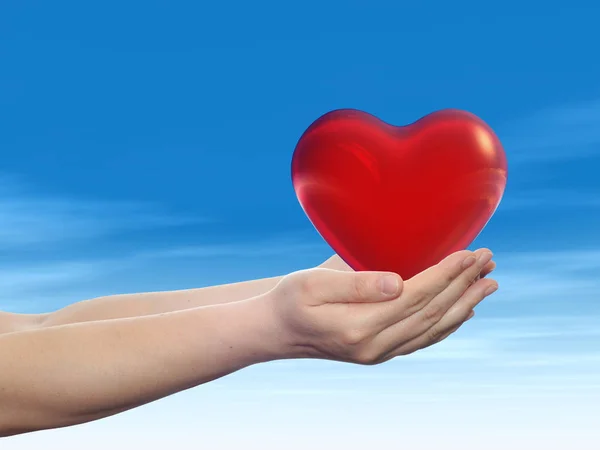 Símbolo del corazón en manos humanas —  Fotos de Stock