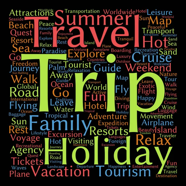 Travel text word cloud — Stock Photo, Image