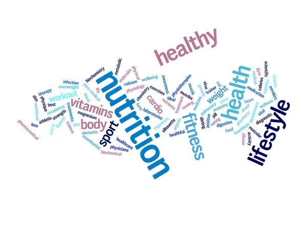 Health diet or sport word cloud — Stock Photo, Image