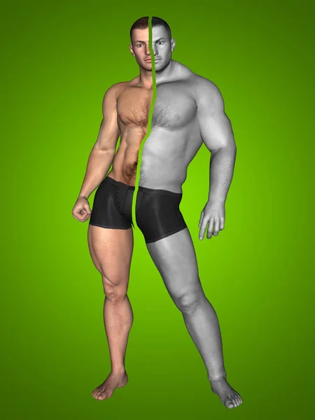 Ilustracja mocny ludzkiego ciała — Zdjęcie stockowe