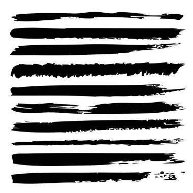sanatsal siyah boya fırça darbeleri kümesi