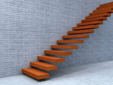 Conceptual 3D illustration stair steps clipart