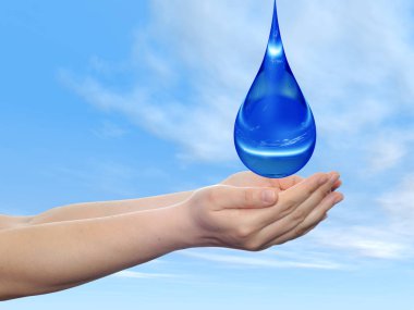 sıvı damla elinde iki kadın düşüyor