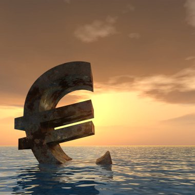Kavramsal 3d çizim para birimi euro simgesi  