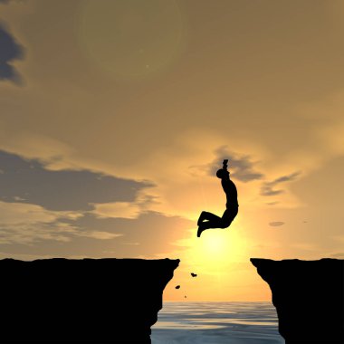 adam uçurumdan atlama