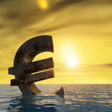 Kavramsal 3d çizim para birimi euro simgesi  