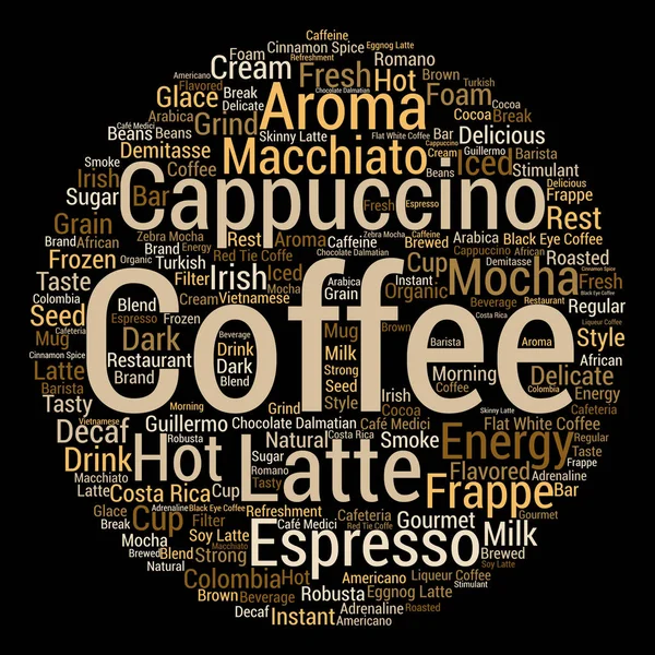Kaffe konceptuella molnet — Stockfoto