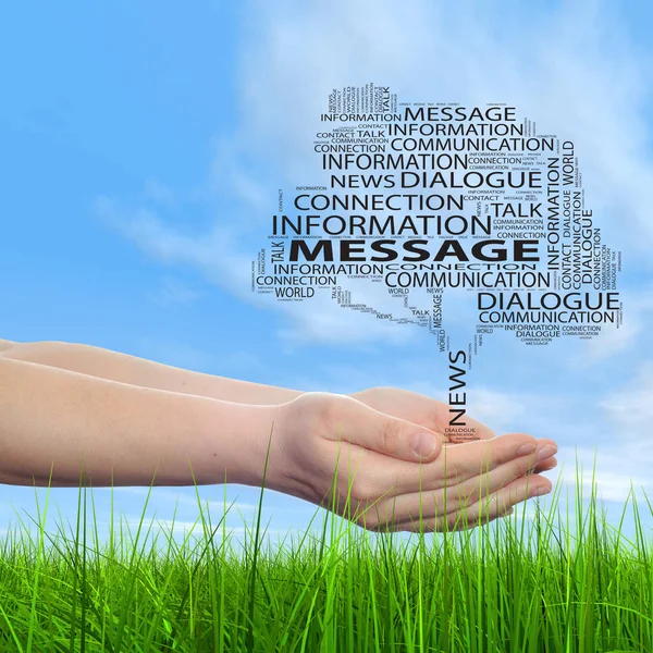 Conceptuele boom Neem contact op met word cloud — Stockfoto