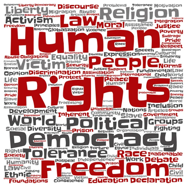 Conceito ou conceito de direitos humanos — Fotografia de Stock