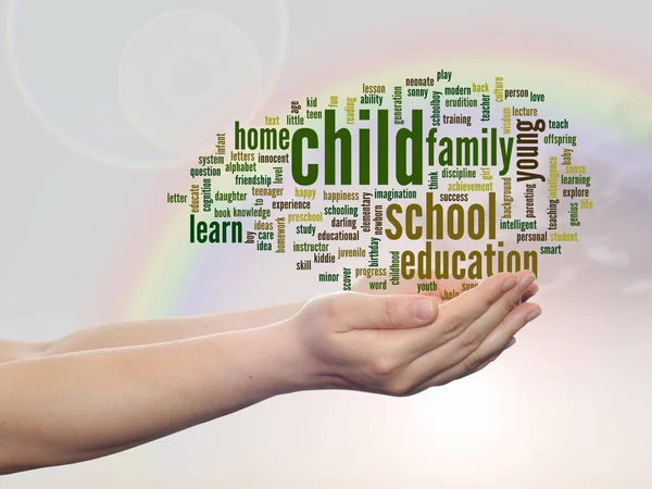 Child and education abstract word cloud — Stock Photo, Image