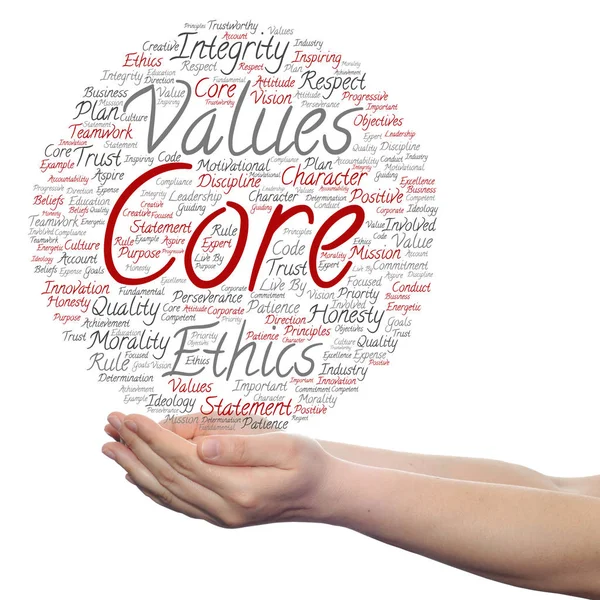 Conceptual cloud of core values — Stock Photo, Image