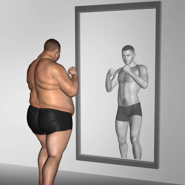 筋肉男と合う太りすぎの対 — ストック写真