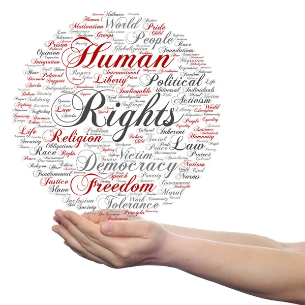 Pojęciowy obłok praw człowieka — Zdjęcie stockowe