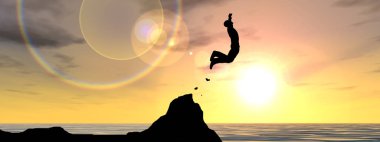 adam uçurumdan atlama