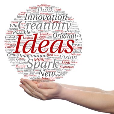 Conceptual cloud of ideas or brainstorming words clipart