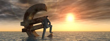 Denizde batan para birimi euro simgesi 