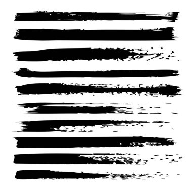 sanatsal siyah boya fırça darbeleri kümesi