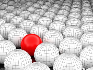 3D resimde tel kafes küre veya topları 