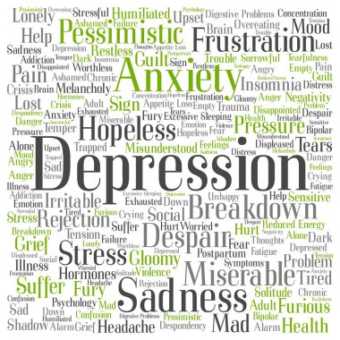 kavramsal depresyon kelime bulutu