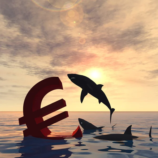 Fogalmi 3D-s illusztráció véres euró szimbólum — Stock Fotó