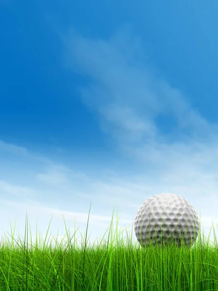 Pozadí oblohy s golfový míček — Stock fotografie