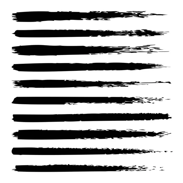 Sanatsal siyah boya fırça darbeleri kümesi — Stok fotoğraf