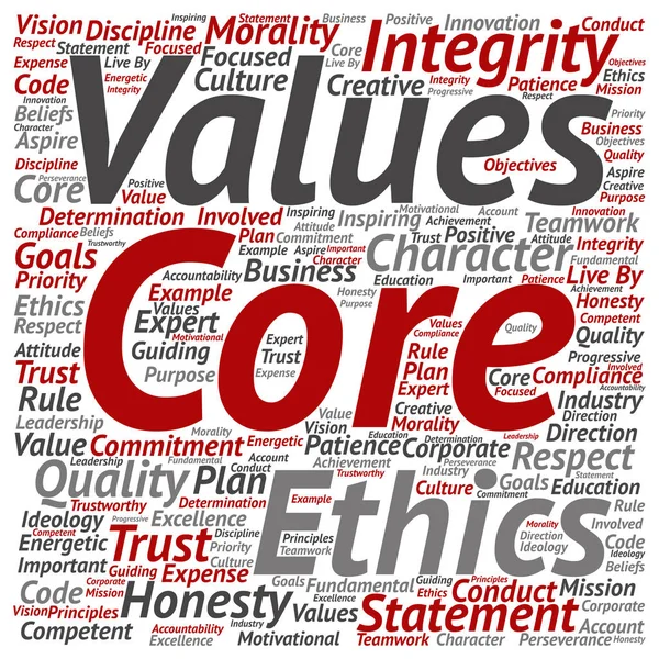 Core values integrity ethics square — Stock Photo, Image