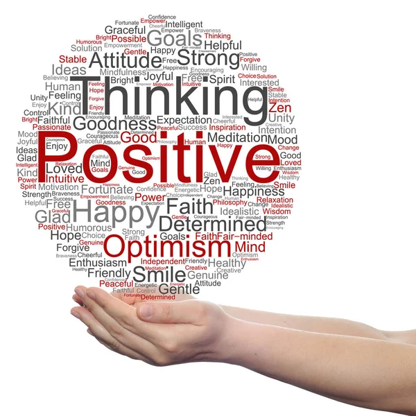 Conceptual cloud of positive thinking — Stock Photo, Image