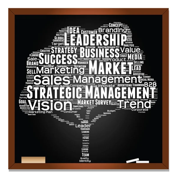 Boom op blackboard leiderschap marketing — Stockfoto