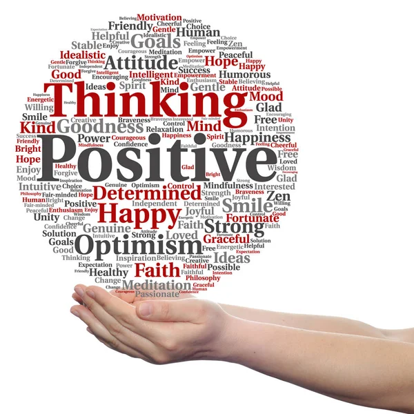 Conceptual cloud of positive thinking — Stock Photo, Image