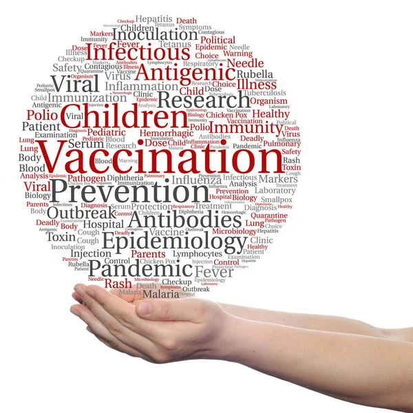 Conceptual cloud of children vaccination — Stock Photo, Image
