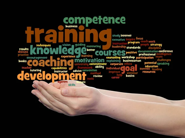Nube conceptual de entrenamiento, entrenamiento o aprendizaje —  Fotos de Stock