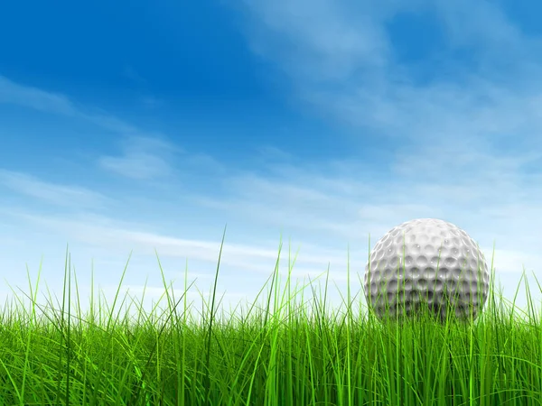 sky background with golf ball