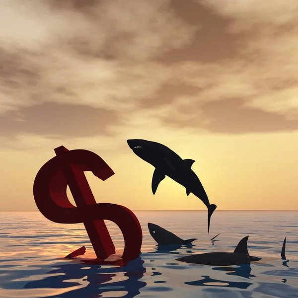 Konzeptionelle 3D-Illustration blutiges Dollar-Symbol — Stockfoto