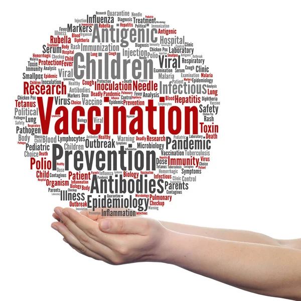 Pojęciowy obłok szczepienia dzieci — Zdjęcie stockowe