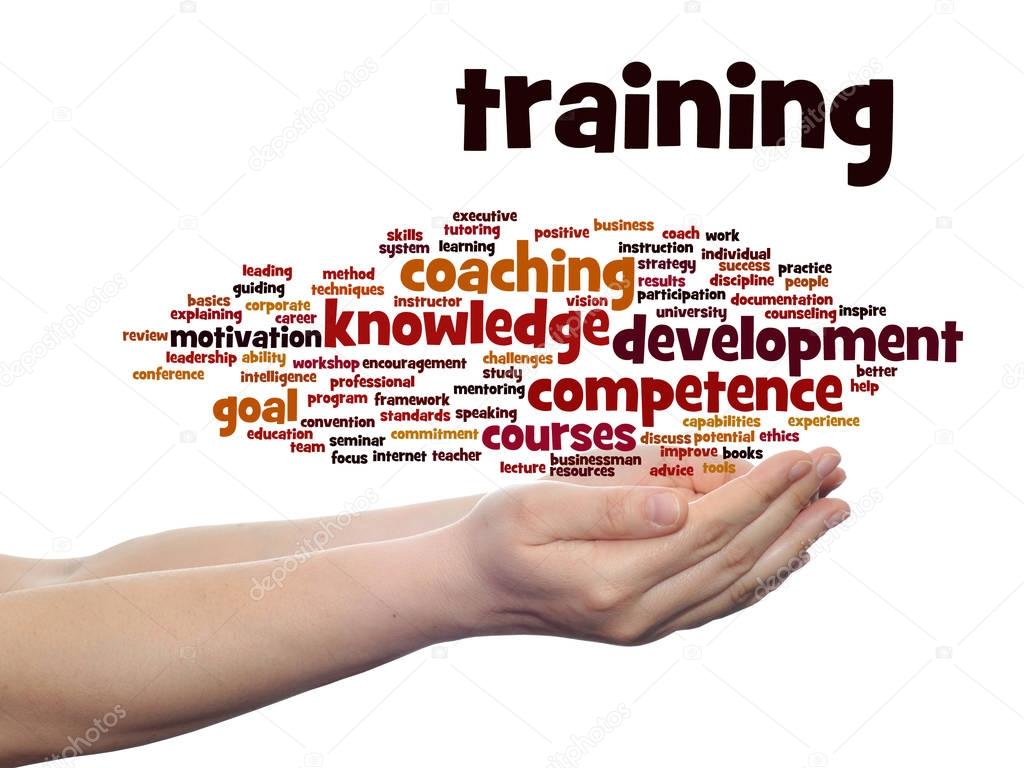 Conceptual cloud of training, coaching or learning